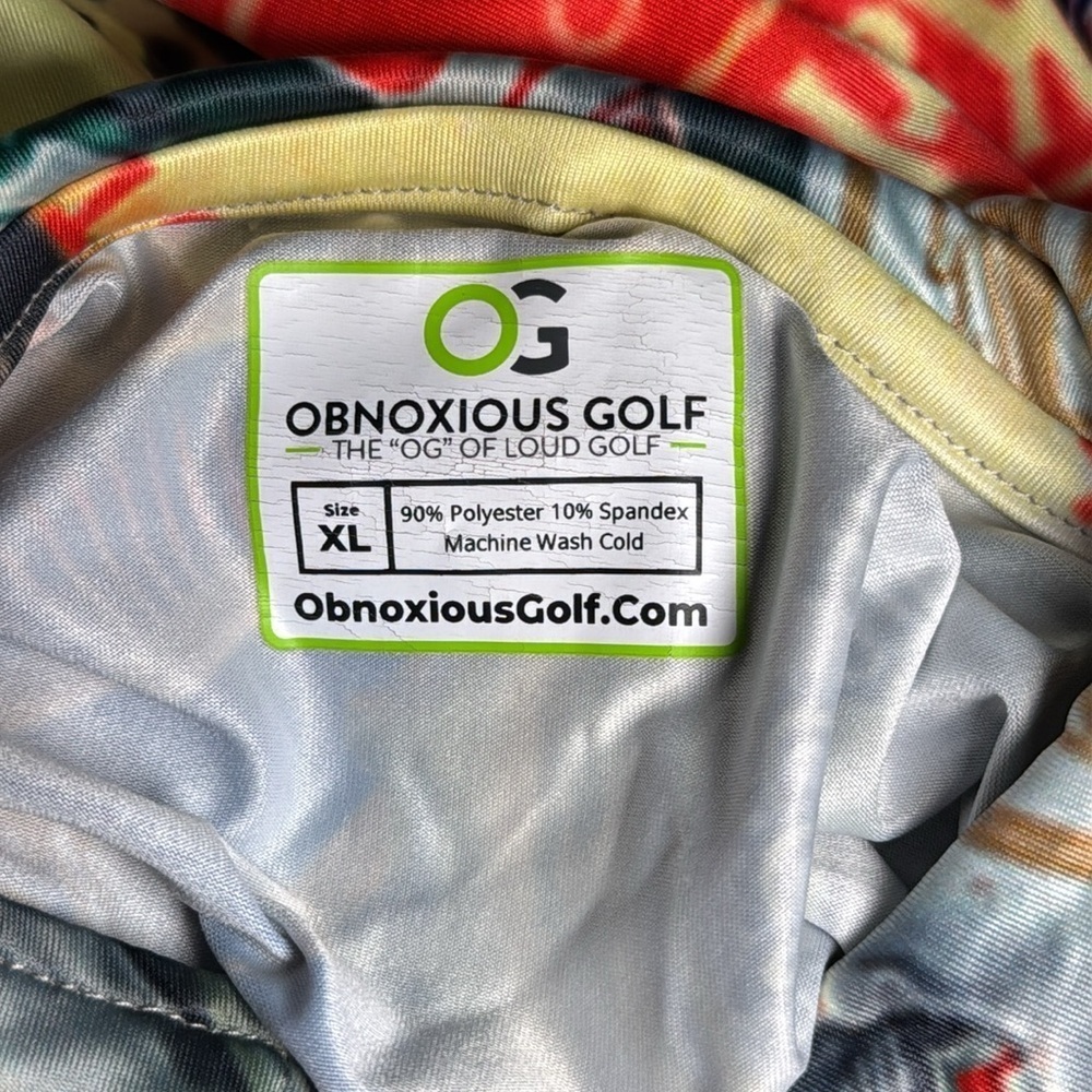 Obnoxious Golf Polo Shirt Men’s size XL Beer Bottle Cap All Over Print - Picture 6 of 6